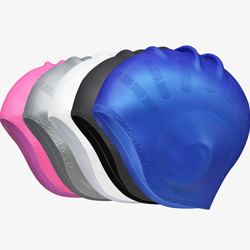 Swim Hat Silicone - 【F】Cuffie da nuoto elastiche per adulti,